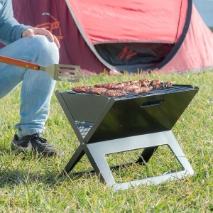 Grill portabil InnovaGoods Foldyq, din otel, compact, pliabil, pentru 2-4 persoane