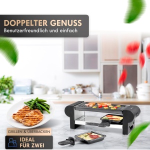 Grill Raclette Clatronic RG 3592 pentru 2 persoane, 20.5 x 10.5 cm, 350W - Img 6