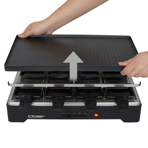 Grill Raclette Cloer 6446 cu 8 Tavi, Placa Aluminiu, 1200W - Img 6