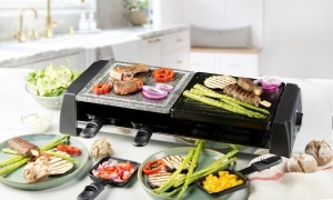 Grill Raclette DOMO DO9190G - 8 Persoane, 1200 W, Steingrill si Grill - Img 3