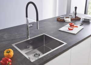 GROHE Essence - Baterie chiuveta cu o singura parghie (cu dus profesional extensibil, suprafata durabila, interval de rotire 360deg), crom, 30294000 - Img 2