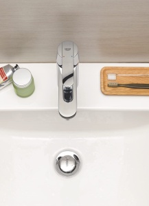 GROHE Get - Baterie lavoar monocomanda (cu economie de apa, versiune de inaltime medie, limita de cantitate variabila), crom, 23454000 - Img 4