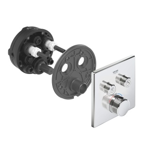 GROHE Grohtherm Smartcontrol - Termostat pentru sistem de dus si dus (2 supape de inchidere, design ultraplat, rozeta metalica de perete), crom, 29124000, patrat - Img 5