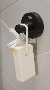 GROHE Start 411732430 Cuier Bademantel Negru Mat Montare Fara Gauri - Img 2