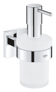 GROHE Start Cube - Dozator de sapun cu suport (capacitate 160ml, accesoriu ascuns, material: sticla/ metal), crom, 41098000