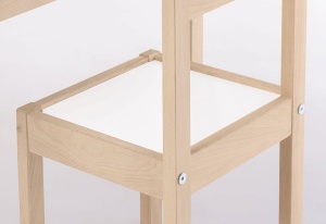 Grup de scaune pentru copii PINOLINO Olaf, 3 piese, din lemn, 2 scaune si 1 masa, pentru copii de la 2 ani, lacuit transparent si decor simplu, alb, masa de pictura pentru copii - Img 4