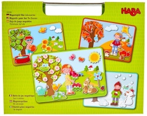 HABA 303386 Cutie Magnetica Joc Interactiv Anotimpuri Portabil