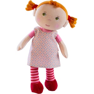 HABA Cuddly Doll Roya - Papusa moale de carpa 25 cm ideala pentru bebelusi si copii mici - lavabila la 30 degC de la 6 luni - 1303730001 - Img 4