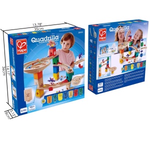 Hape Starter Set Quadrilla Endspurt, marmura cu 27 de componente din lemn si 30 de bile, jucarie MINT, de la 4 ani - Img 5
