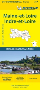 Harta rutiera si turistica Michelin Westliches Loiretal - Anjou, 1150.000, detaliata si usor de citit