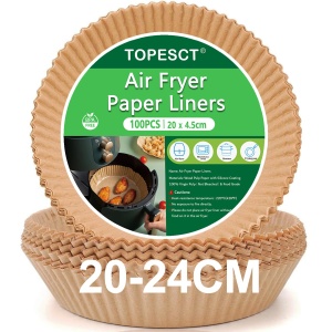 Hartie de copt 20 cm pentru friteuza cu aer cald Ninja, biodegradabila, rezistenta la ulei