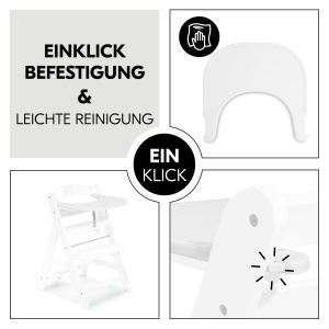 Hauck Alpha Click Tray White Compatibil cu Scaunele Alpha si Beta Material Reciclat Usor de Montat - Img 4