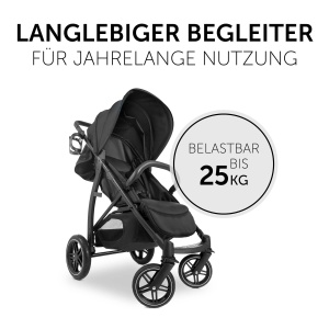 hauck Rapid 4D Air Negru - Carucior pentru copii cu anvelope pneumatice si functie de inclinare de la nastere pana la 22 kg - Protectie UV 50 - Pliabi - Img 2