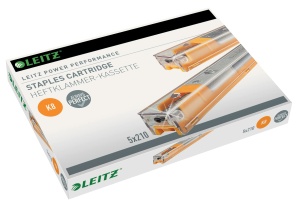 Heftklammer Leitz Power Performance K8, Verzinkt, Cutie cu 5 Kassetten, 1050 Heftklammern
