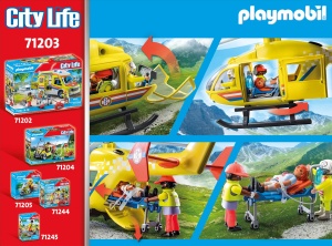 Helicopter de salvare PLAYMOBIL 71203, 48 piese, pentru copii de la 4 ani - Img 2
