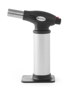 HENDI Arzator Creme-Brulee, gaz, reincarcabil (livrat gol), aprindere automata, suport, arzator de bucatarie, arzator flamb, arzator gaz, gaz butan, 145x(H)190mm