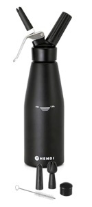 HENDI Sahnespender 095L Negru Aluminiu Set cu 3 duze si perie de curatare - Img 2