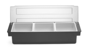 Hendi Suport Ingrediente Negru ABS cu Capac Transparent si 3 Recipienti Detasabili
