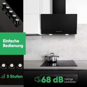 Hota Bomann DU 7607 G 60cm Negru Sticla LED 3 Trepte Umluft si Abluft - Img 5
