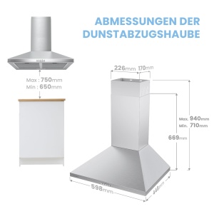 Hota de bucatarie COMFEE CH60A17EM400SS, 60cm, 400mh, inox - Img 2
