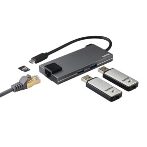Hub USB C Hama 5 Porturi cu HDMI 4K, 2 USB-A, 1 USB-C, Alu - Img 3
