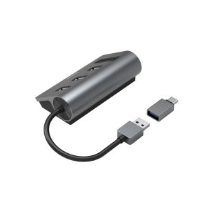 Hub USB Hama cu cititor de carduri, 5 porturi, 3x USB-A, SD, microSD, gri - Img 2