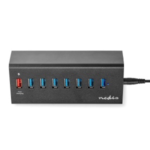 Hub USB NEDIS UHUBUP3810BK - 8 Porturi USB 3.0, Alimentare Externa, Aluminiu - Img 7