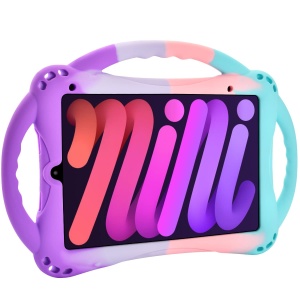 Husa de protectie TopEsct pentru iPad Mini 6, roz si turcoaz, silicon rezistent