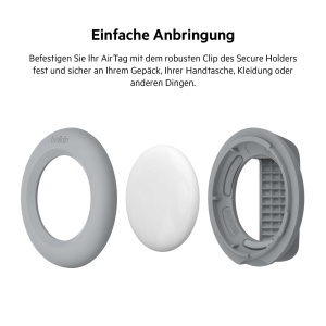 Husa pentru AirTag Belkin cu Clip, Protectie Kratz, Hellgrau - Img 2