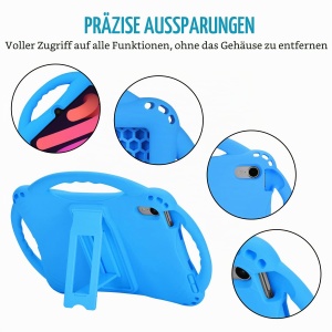 Husa pentru iPad Mini 67 TopEsct, Silicon, Albastra, Cu Maner si Suport - Img 4