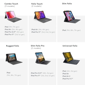 Husa pentru iPad Pro 12.9 inch Logitech Combo Touch - Pan QWERTY, Culoare Grau - Img 5