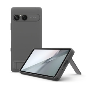 Husa pentru smartphone Sony Xperia 10 VIII, Grafit-Negru, cu suport integrat