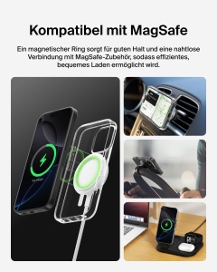 Husa pentru telefon Belkin SheerForce pentru iPhone 16 Pro, transparenta, MagSafe, antichizata - Img 2