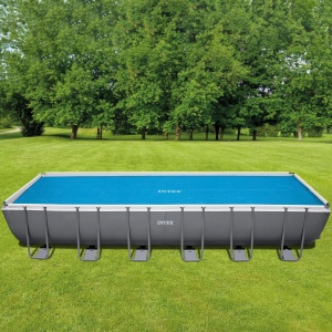 Husa solara Intex pentru Ultra Frame dreptunghiulara 732 x 366 cm, grosime 160 microni, dimensiuni de productie: 716 x 346 cm, 28017 albastru - Img 2