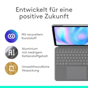 Husa Tastatura Logitech Combo Touch pentru iPad Air 13 (M2, M3, M4), Trackpad Mare, Culoare Gri - Img 9