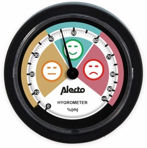Hygrometru Alecto WS-05, analogic, pentru interior, 60mm, negru