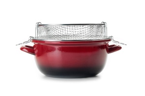 Ibili Volcan Frittier-Set Friteuza cu Cos Detasabil 24 cm RosuNegruArgintiu