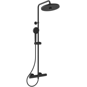 Ideal Standard A7210XG Ceratherm T25+ sistem de dus cu termostat de dus - dus de mana O 10 cm si dus deasupra capului O 26 cm - furtun de dus 175 cm - in negru matase - Img 1