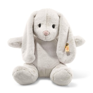 Iepuras de plus Steiff Hoppie, 38 cm, culoare gri deschis, pentru copii