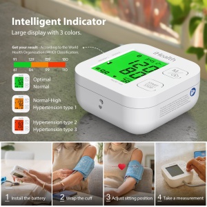 iHealth Track Monitor de tensiune arteriala in retea, cu manseta universala reglabila pentru bratele adulte normale pana la mari, Bluetooth compatibil cu dispozitivele Apple si Android - Img 3