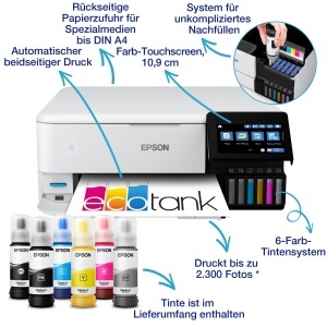 Imprimanta foto Epson EcoTank ET-8500, 6 culori, A4, Wi-Fi - Img 2