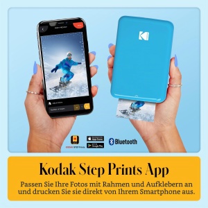 Imprimanta foto portabila KODAK Step - Bluetooth, 2x3 inch, albastra - Img 4