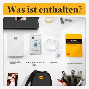 Imprimanta foto portabila KODAK Step Slim, design compact, 20 pack Zink - Img 3