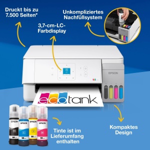 Imprimanta multifunctionala Epson EcoTank ET-2926, Wi-Fi, A4, compacta - Img 2