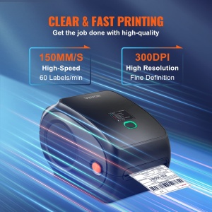 Imprimanta termica VEVOR Bluetooth, 300 DPI, viteza 150 mms, suport WindowsMacLinux - Img 4