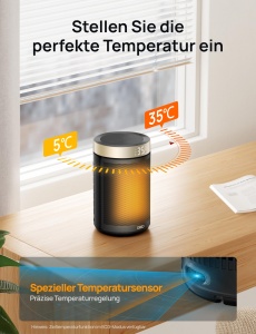 Incalzitor cu ventilator cu economie de energie Dreo 34 dB Silent 1500W Electric PTC Ceramic Termostat Protectie la supraincalzire si inclinare Cronom - Img 7