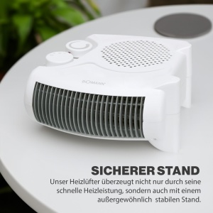 Incalzitor cu ventilator mobil si compact Bomann(r) | Incalzitoare cu ventilator 2000W si 1000W | Radiatoare cu functie de ventilator | Incalzitor ventilator mic cu protectie la supraincalzire | 2 optiuni de instalare | HL 1095 CB - Img 7
