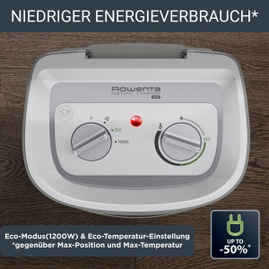 Incalzitor cu ventilator Rowenta Instant Comfort Aqua, doua setari de caldura, functie ventilator, consum de energie reglabil, silentios, incalzitor electric, gri deschis, SO6510F2, 1200 - 2400w - Img 6