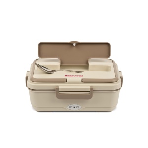 Incalzitor electric de alimente Girmi SC03 Vivandiere Big cu 3 compartimente din otel inoxidabil, inchidere etansa, incalzeste si mentine cald, bej/maro - Img 5