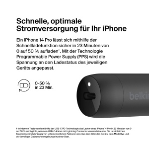 Incarcator auto Belkin BoostCharge 30W, USB-C, cu cablu Lightning, negru - Img 2